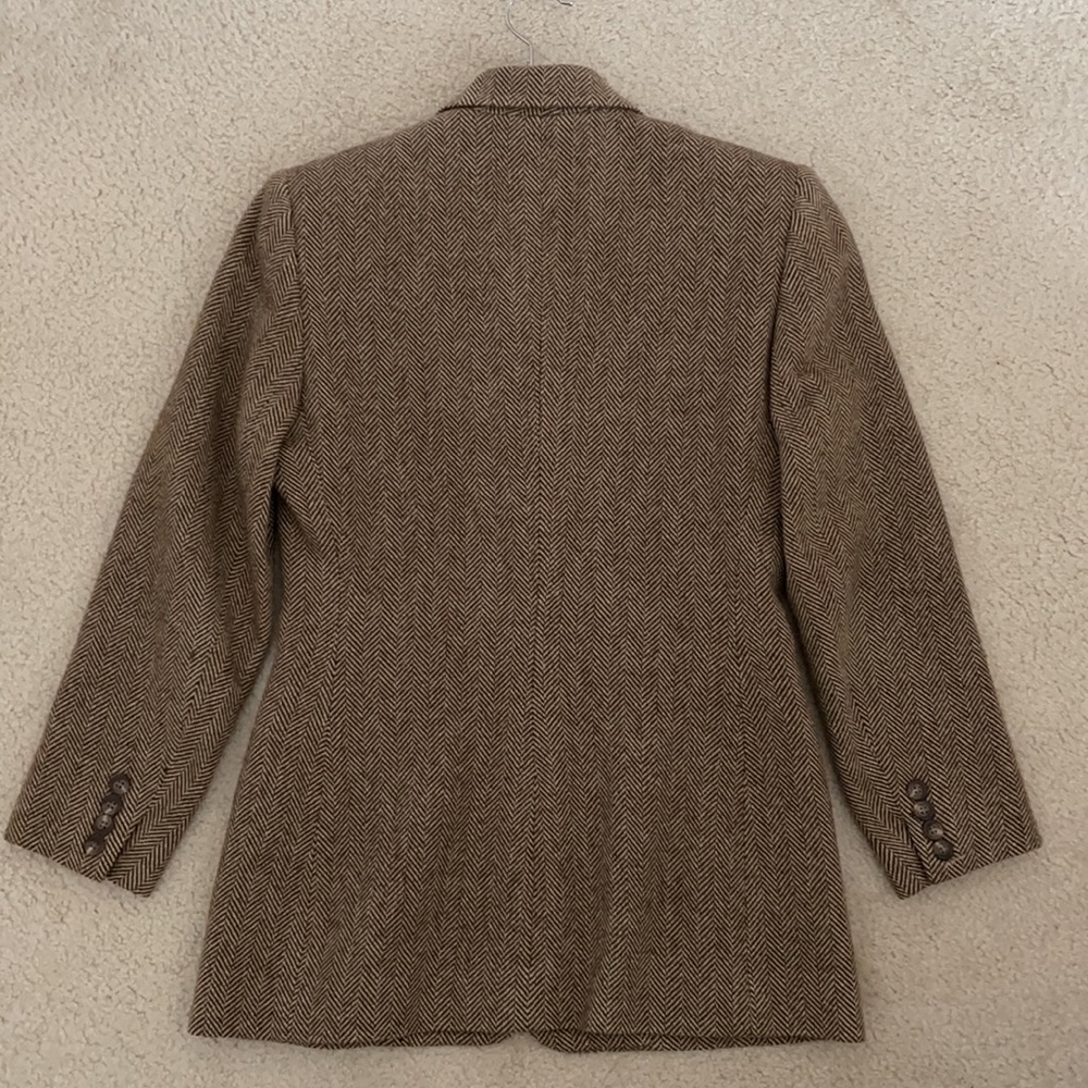 Ralph Lauren Blue Label Brown Wool Herringbone Blazer Jacket Tailored - Picture 11 of 13